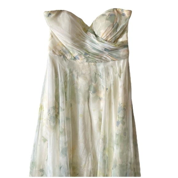 JENNY YOO Adeline Strapless Chiffon Romper Gown in a Vintage Floral Print Size 6 - Picture 6 of 11